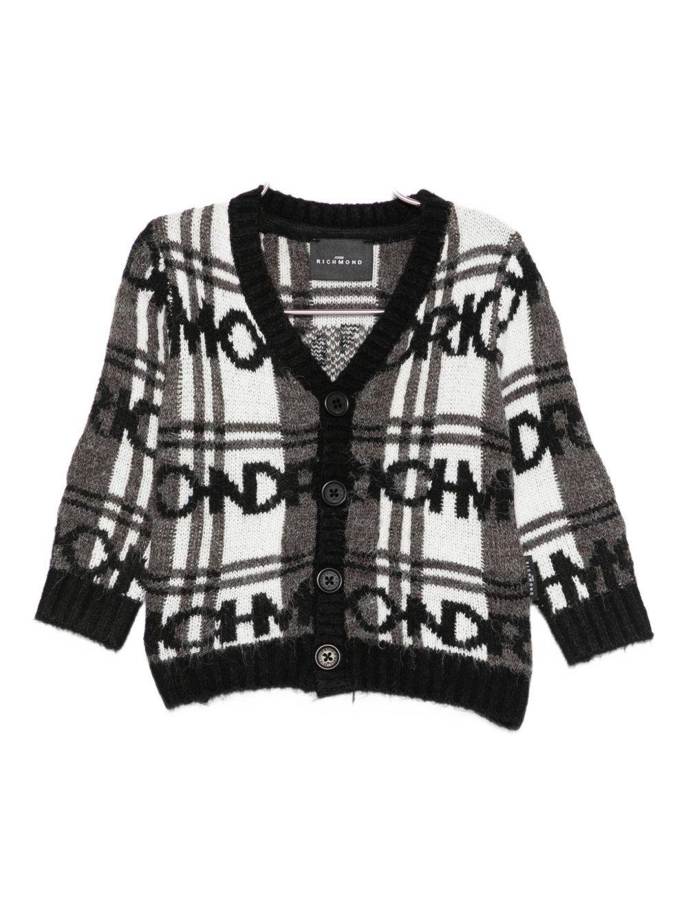 Cardigan per neonato John Richmond Junior multicolore con motivo a quadri - Rubino Kids