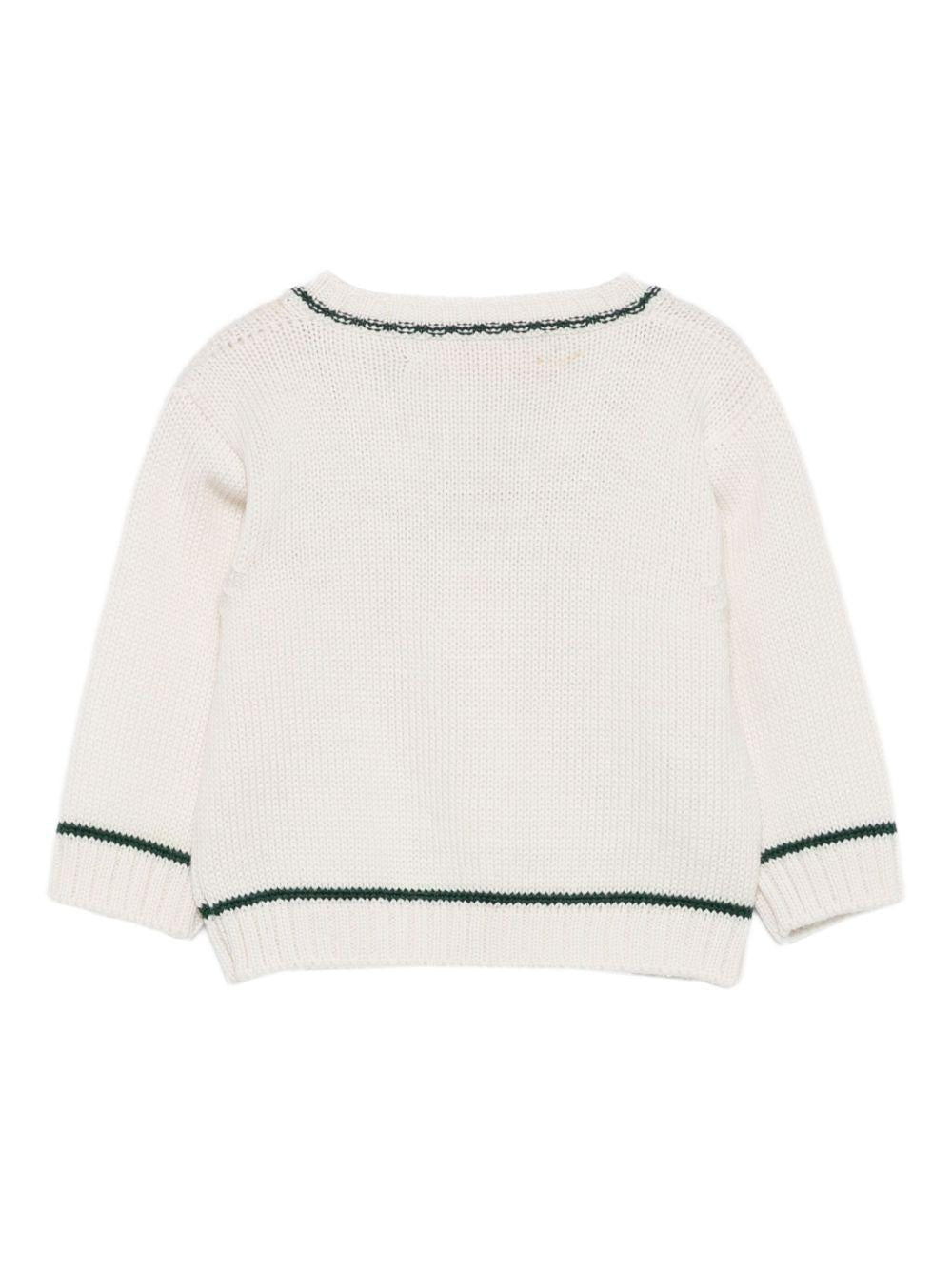 Cardigan per neonato La Stupenderia bianco con scollo a V - Rubino Kids