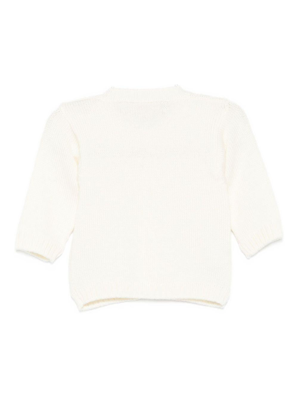 Cardigan per neonato La Stupenderia bianco con trama a coste - Rubino Kids