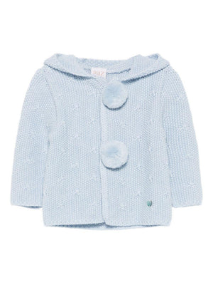 Cardigan per neonato Paz Rodrìguez azzurro con cappuccio