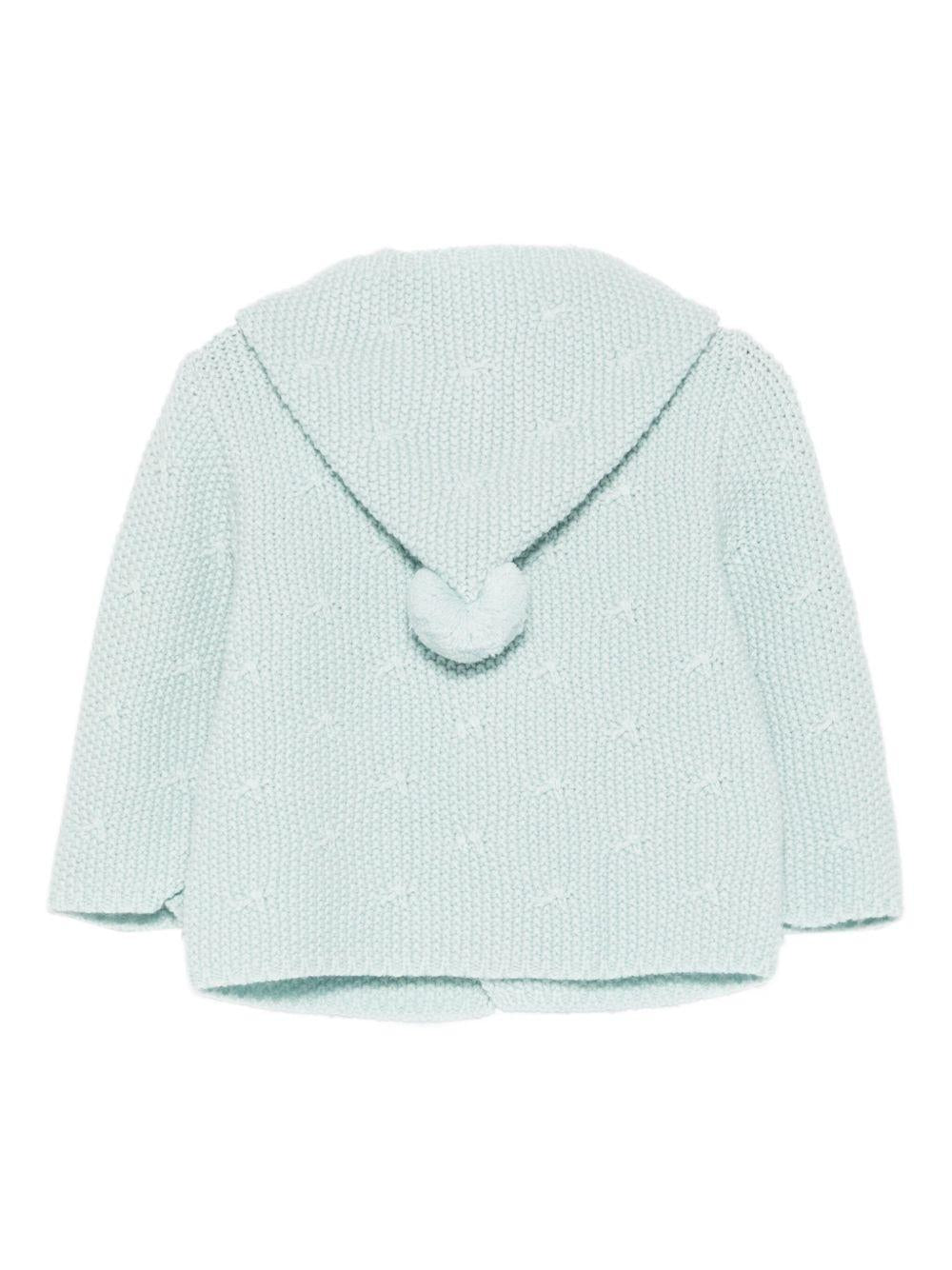 Cardigan per neonato Paz Rodríguez verde con pompon - Rubino Kids