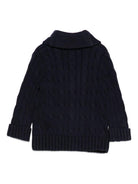 Cardigan per neonato Polo Ralph Lauren Kids blu con maglia a trecce - Rubino Kids
