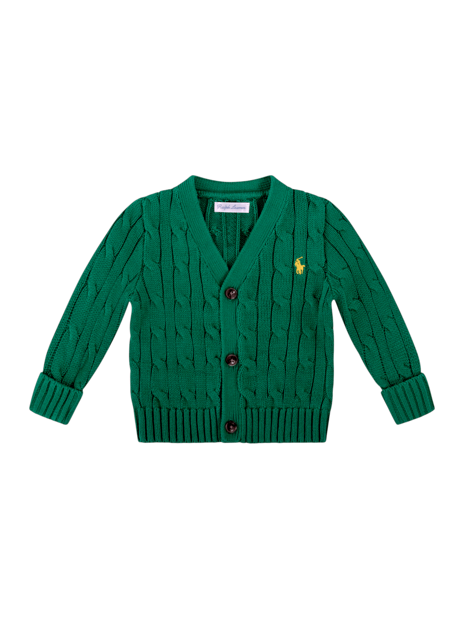 Cardigan per neonato Polo Ralph Lauren Kids verde con scollo a V - Rubino Kids