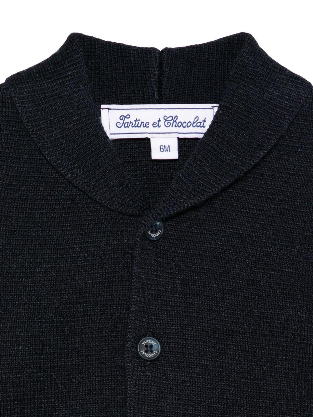 Cardigan per neonato Tartine Et Chocolate blu con tasche laterali applicate - Rubino Kids