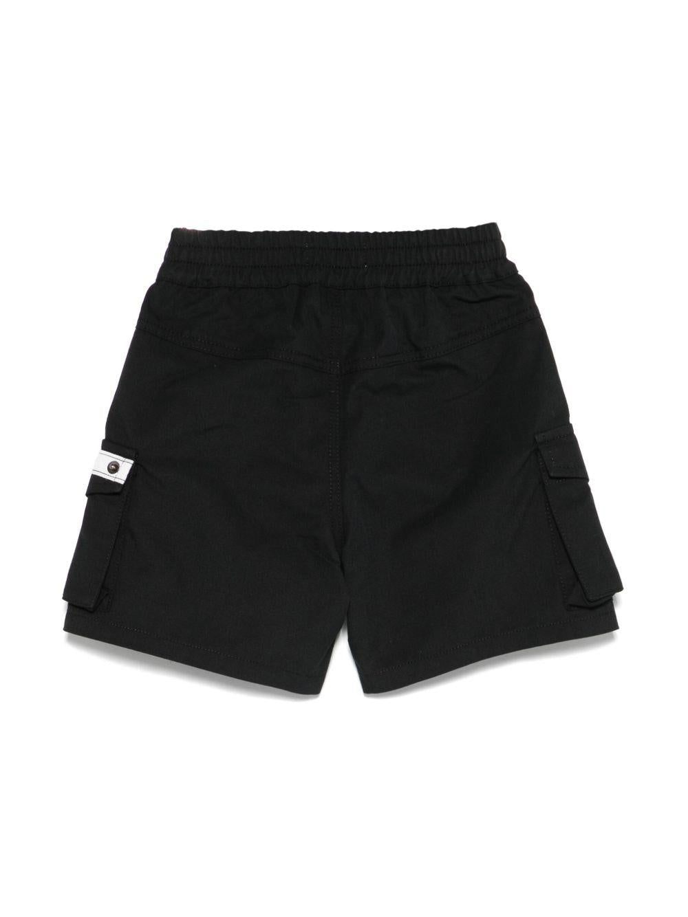 Cargo corti per neonato Moschino Kids nero con applicazione - Rubino Kids