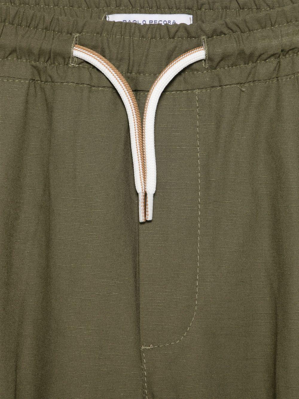 Cargo in cotone per bambino Paolo Pecora Kids verde con coulisse - Rubino Kids