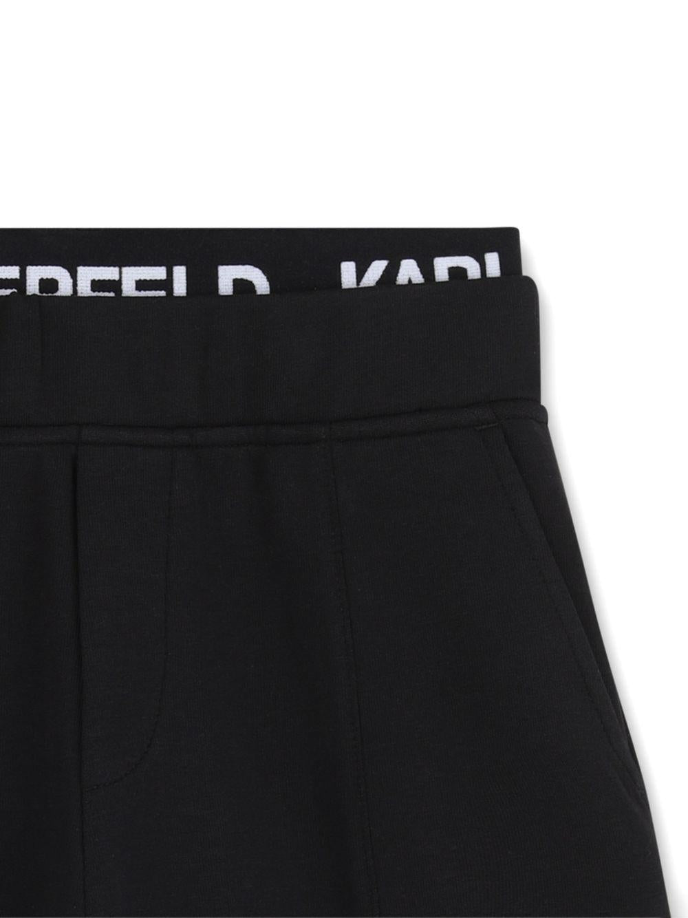 Cargo per bambino Karl Lagerfeld Kids neri con logo in vita - Rubino Kids