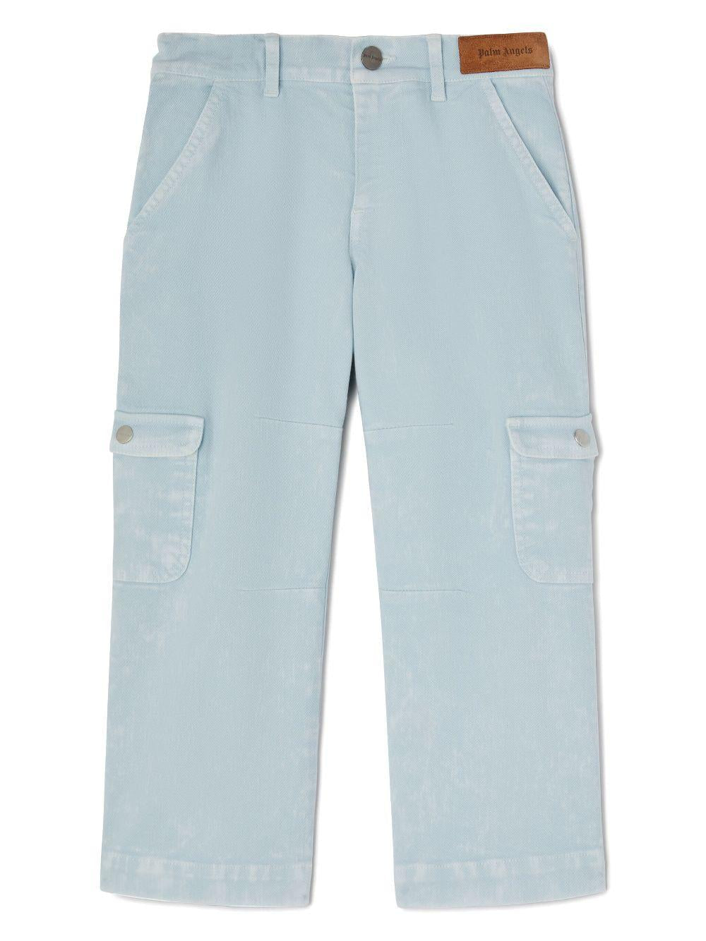 Cargo per bambino Palm Angels Kids azzurro con stampa - Rubino Kids