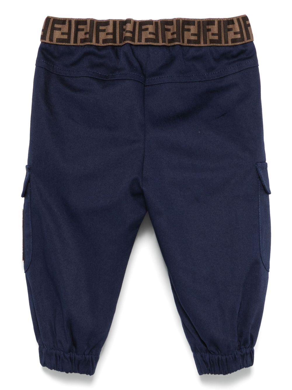 Cargo per neonato Fendi Kids blu con logo applicato - Rubino Kids