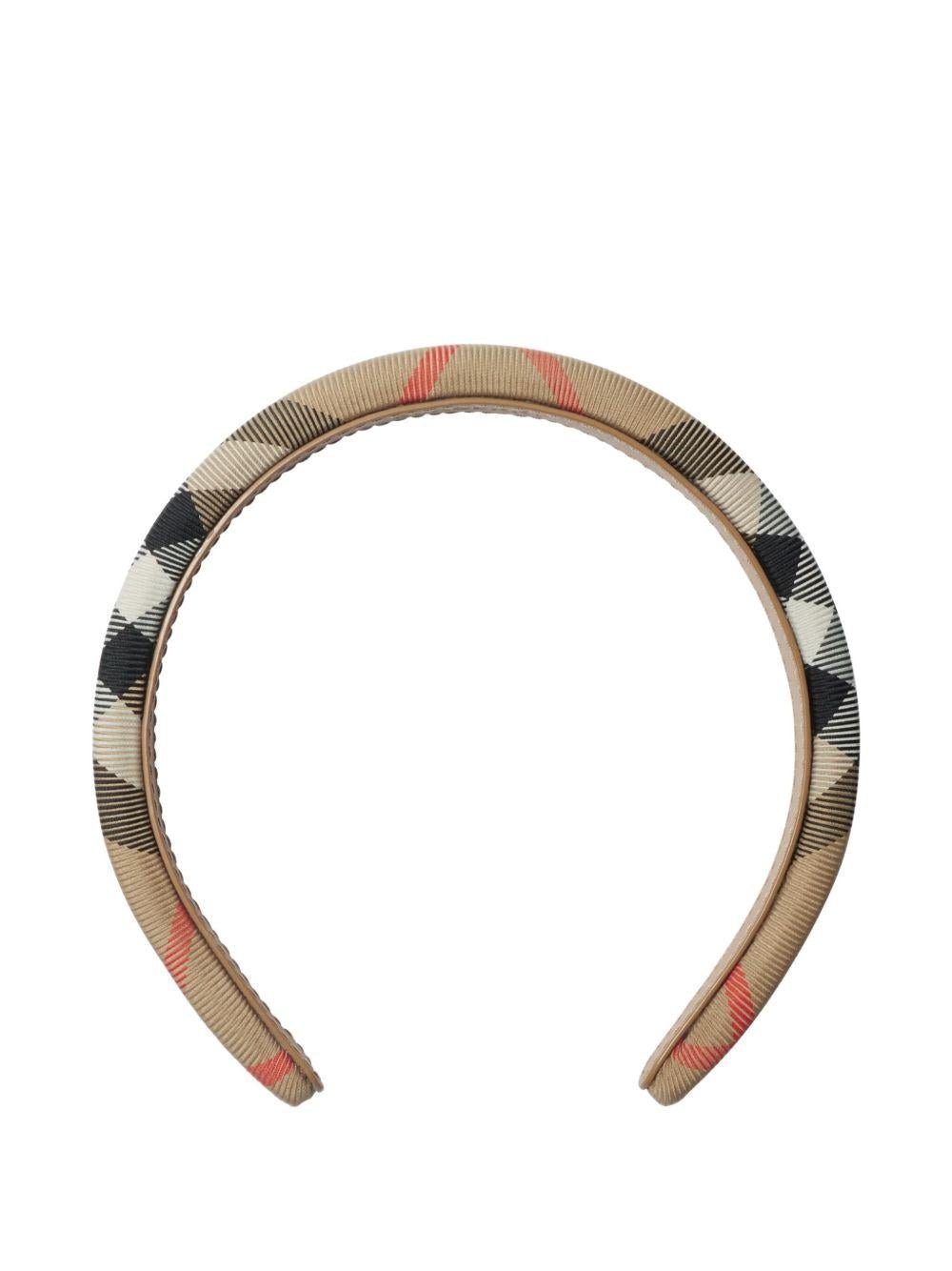 Cerchietto per bambina Burberry Kids beige con motivo Vintage Check - Rubino Kids