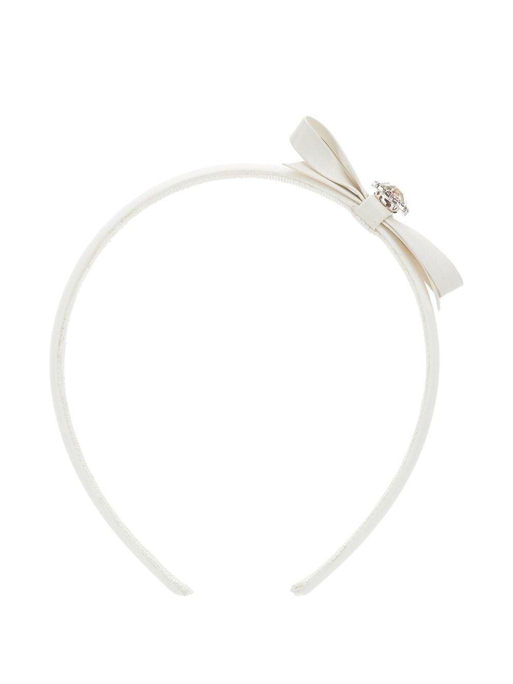 Cerchietto per bambina Monnalisa bianco con fiocco - Rubino Kids