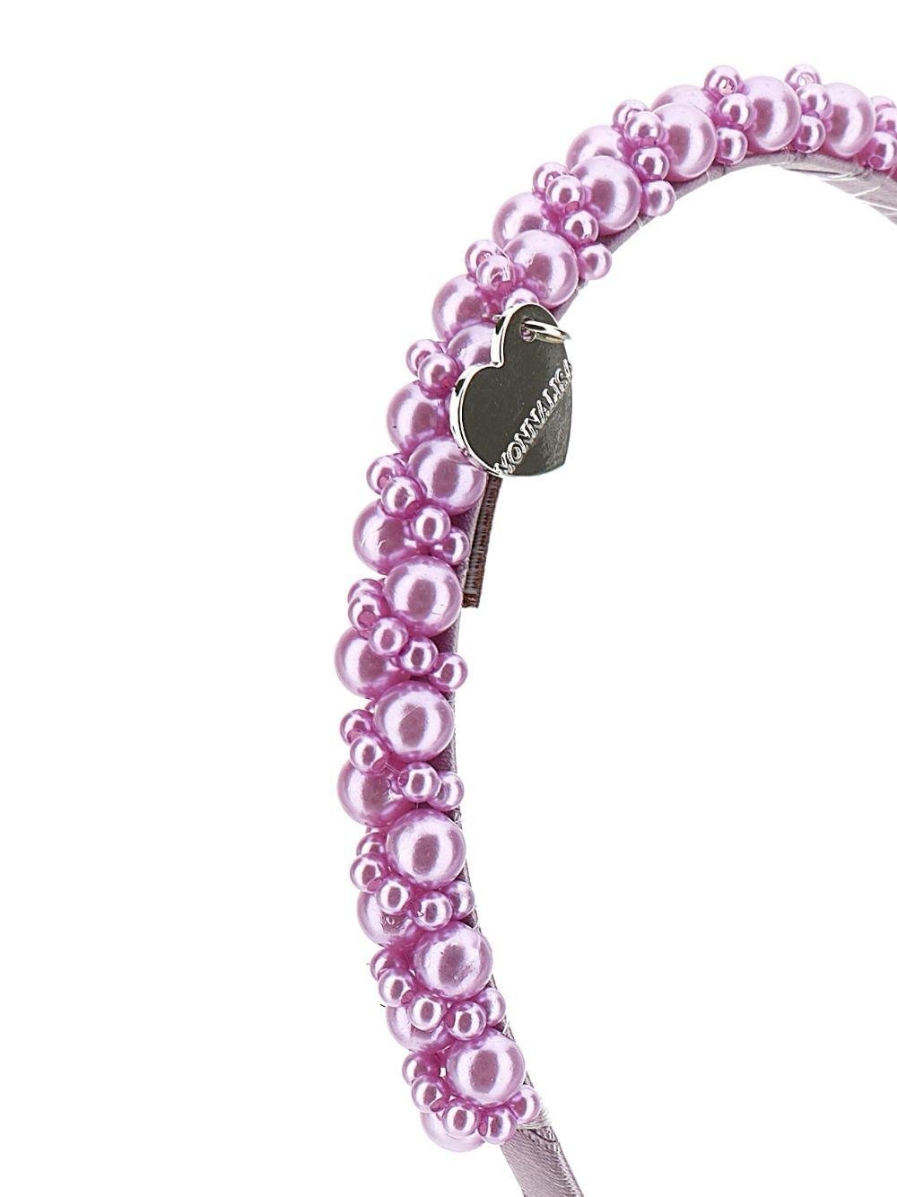 Cerchietto per bambina Monnalisa lilla con decorazione di perle - Rubino Kids