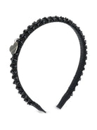 Cerchietto per bambina Monnalisa nero con decorazione a perline - Rubino Kids