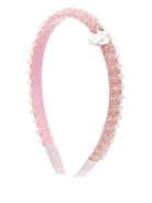 Cerchietto per bambina Monnalisa rosa con decorazione con perline - Rubino Kids