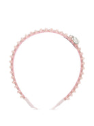 Cerchietto per bambina Monnalisa rosa con decorazione con perline - Rubino Kids