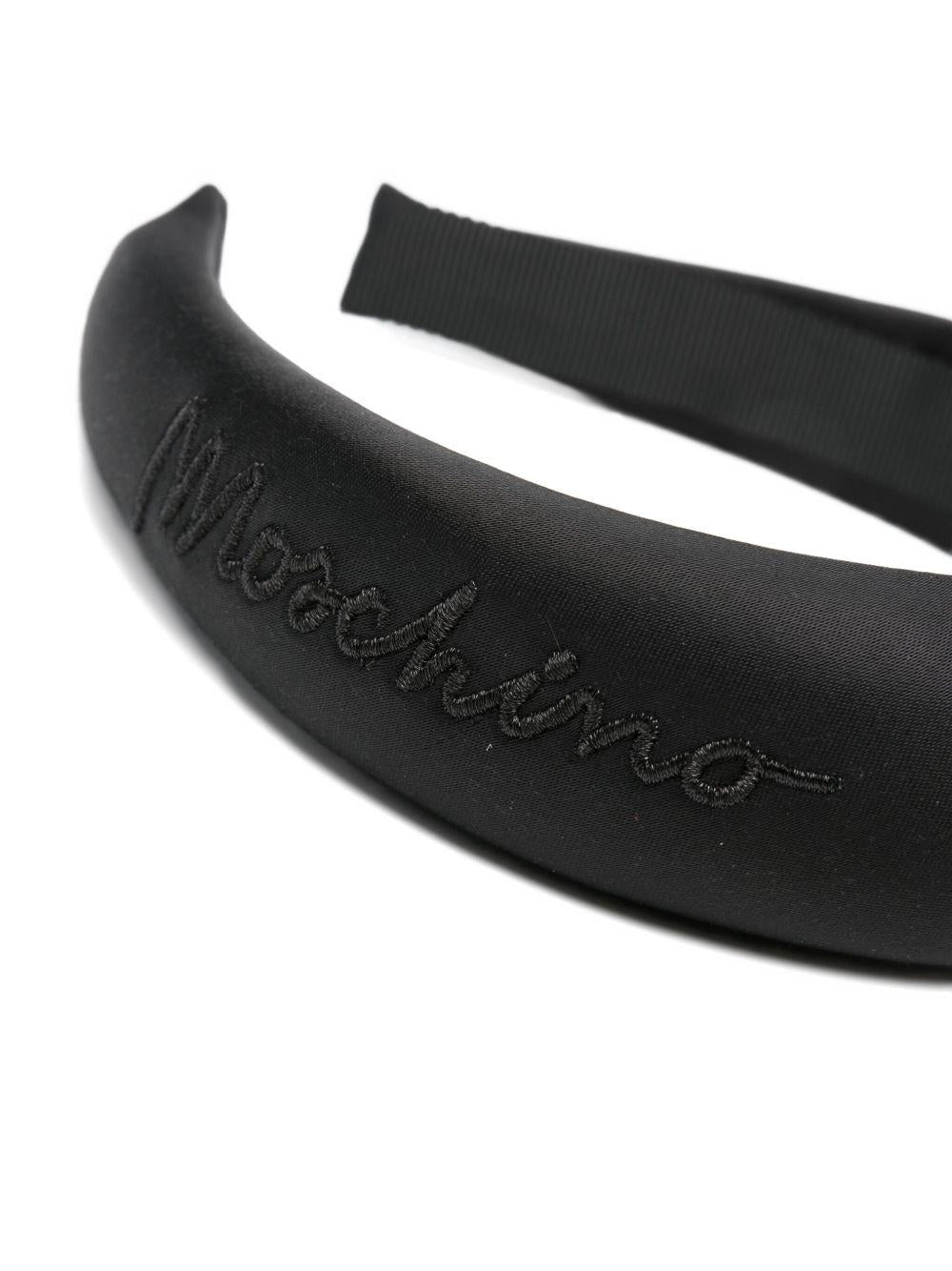 Cerchietto per bambina Moschino Kids nero con effetto metalassé - Rubino Kids