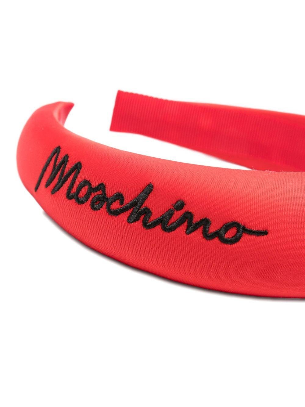 Cerchietto per bambina Moschino Kids rosso con ricamo - Rubino Kids