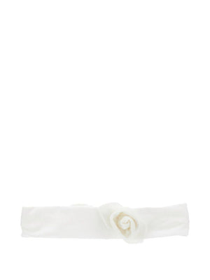 Monnalisa white headband for newborns with flower applique