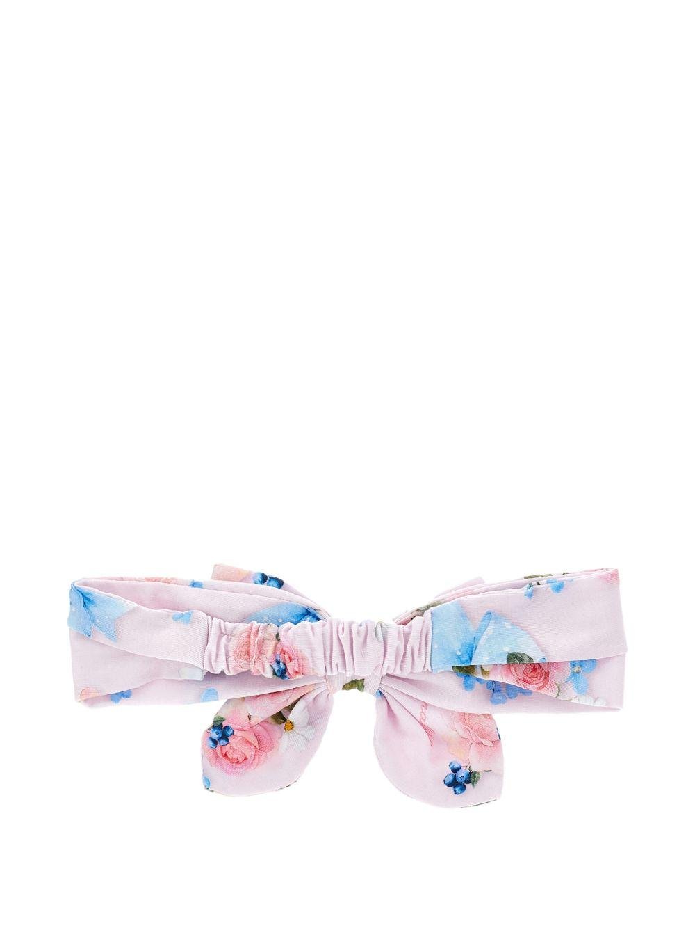 Cerchietto per neonata Monnalisa rosa con fiocco - Rubino Kids