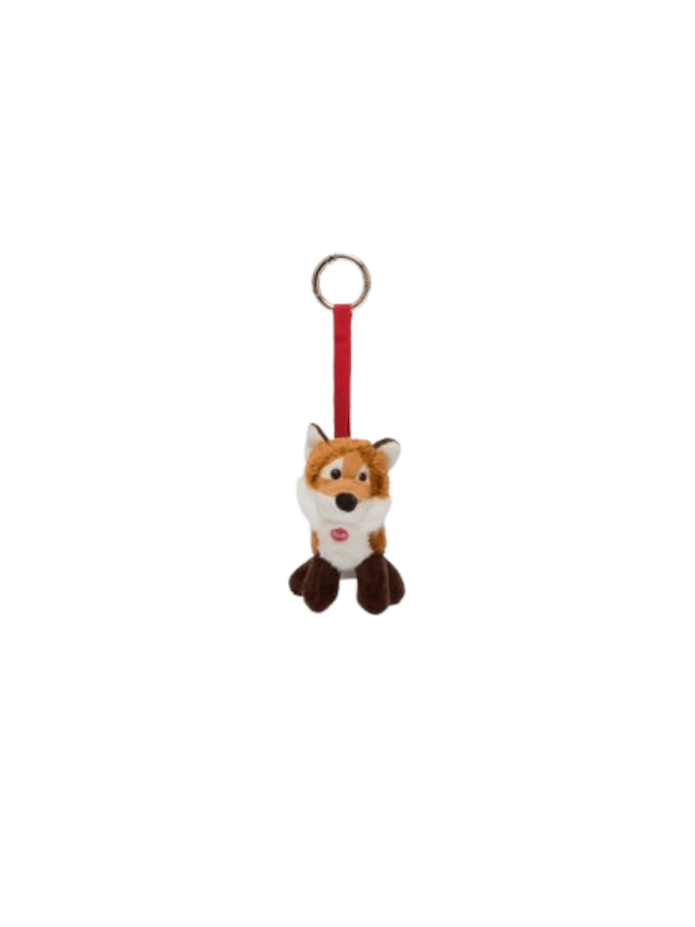 Charm con mini volpe peluche per bambini MC2 ST. Barth Kids arancione con laccio rosso - Rubino Kids