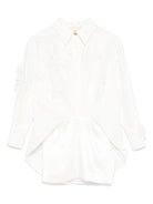 Chemisier per bambina Elisabetta Franchi La Mia Bambina bianco con applicazione a fiori - Rubino Kids