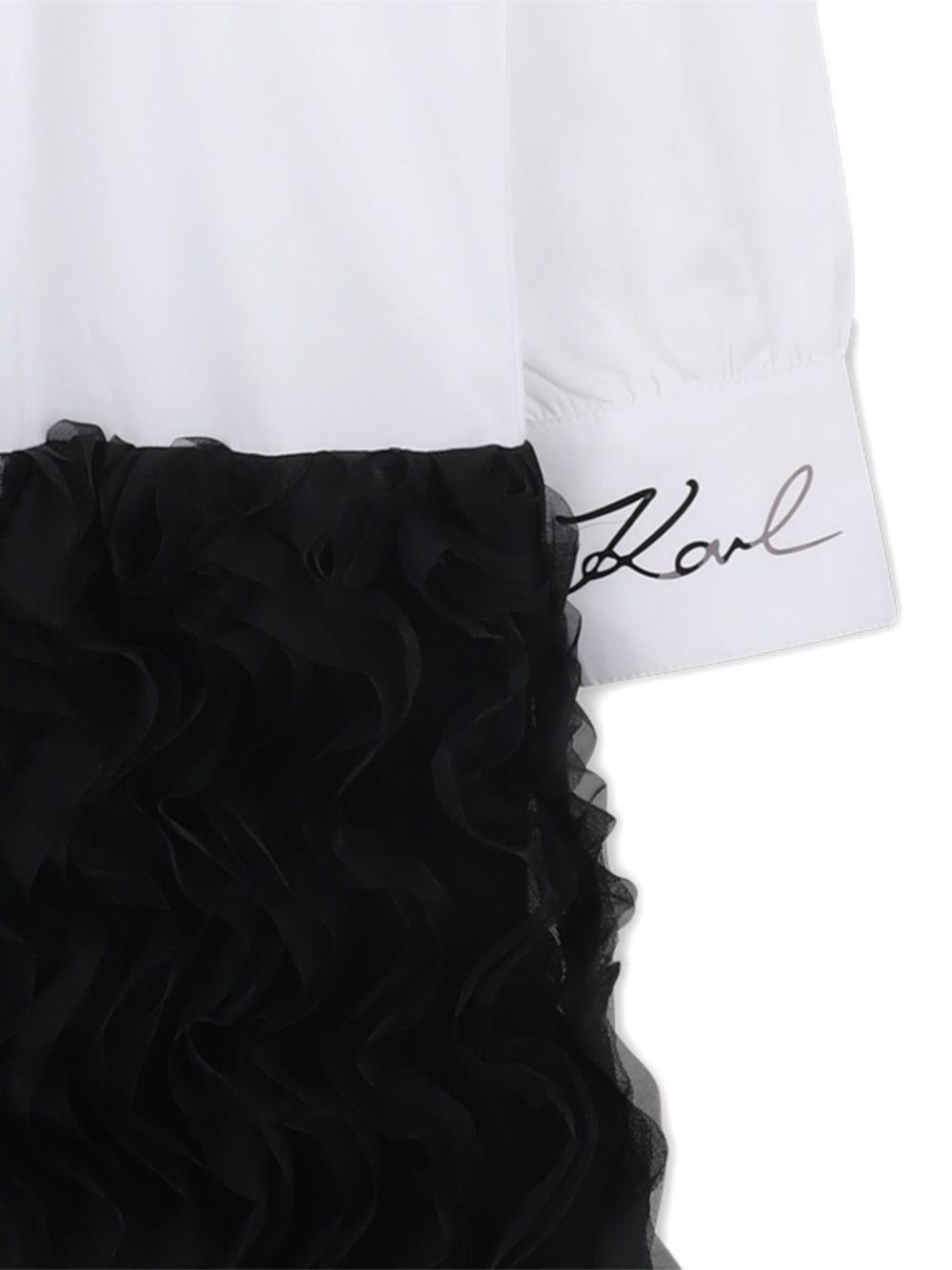 Chemisier per bambina Karl Lagerfeld Kids bianco con ruches - Rubino Kids