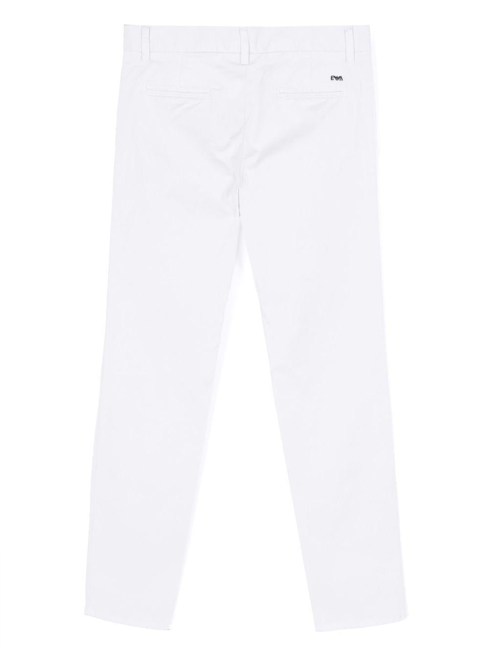 Chino per bambino Emporio Armani Kids bianco con taglio slim - Rubino Kids