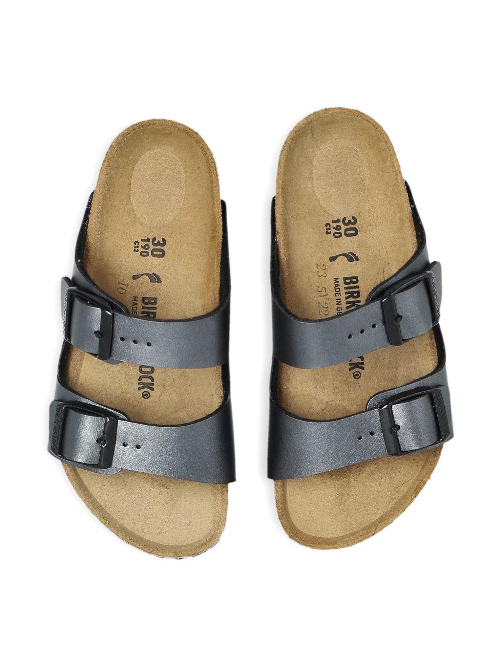 Ciabatte Arizona per bambini Birkenstock Kids grigio con doppia fibbia - Rubino Kids