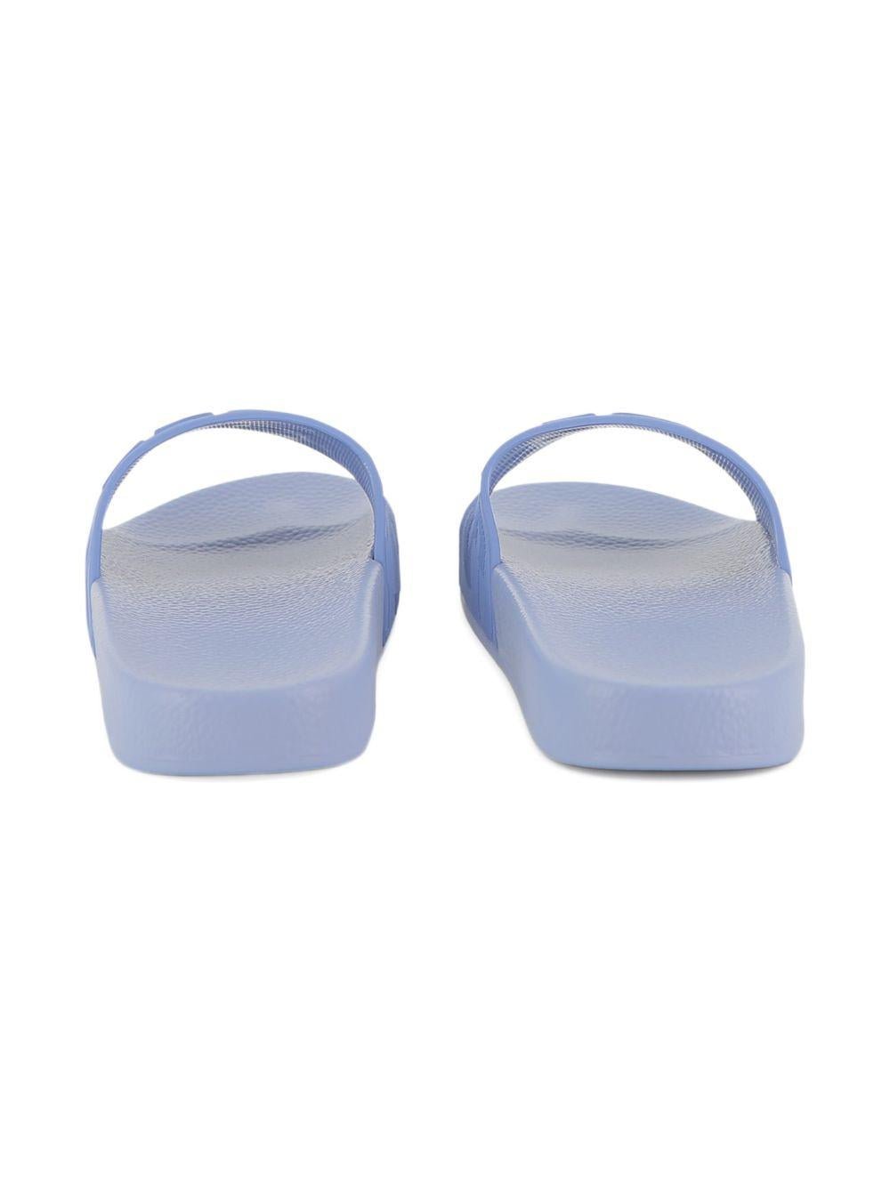 Ciabatte da bambino Boss Kids azzurre con logo - Rubino Kids