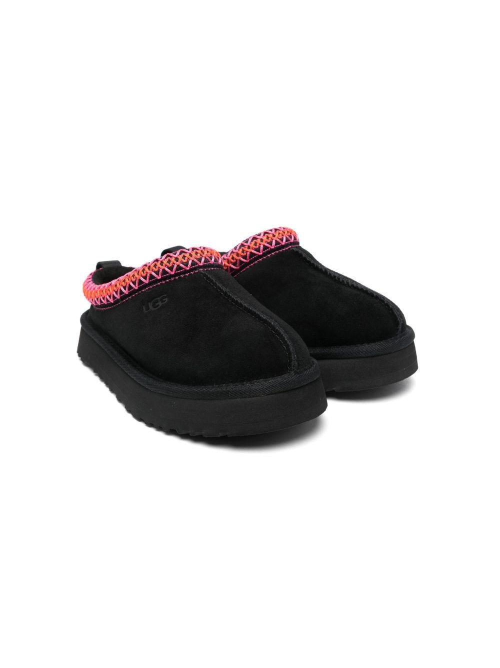 Ciabatte Tazz per bambina UGG KIds nere con logo laterale inciso - Rubino Kids