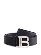 Cintura in pelle bambino Balmain Kids nera con placca logo - Rubino Kids