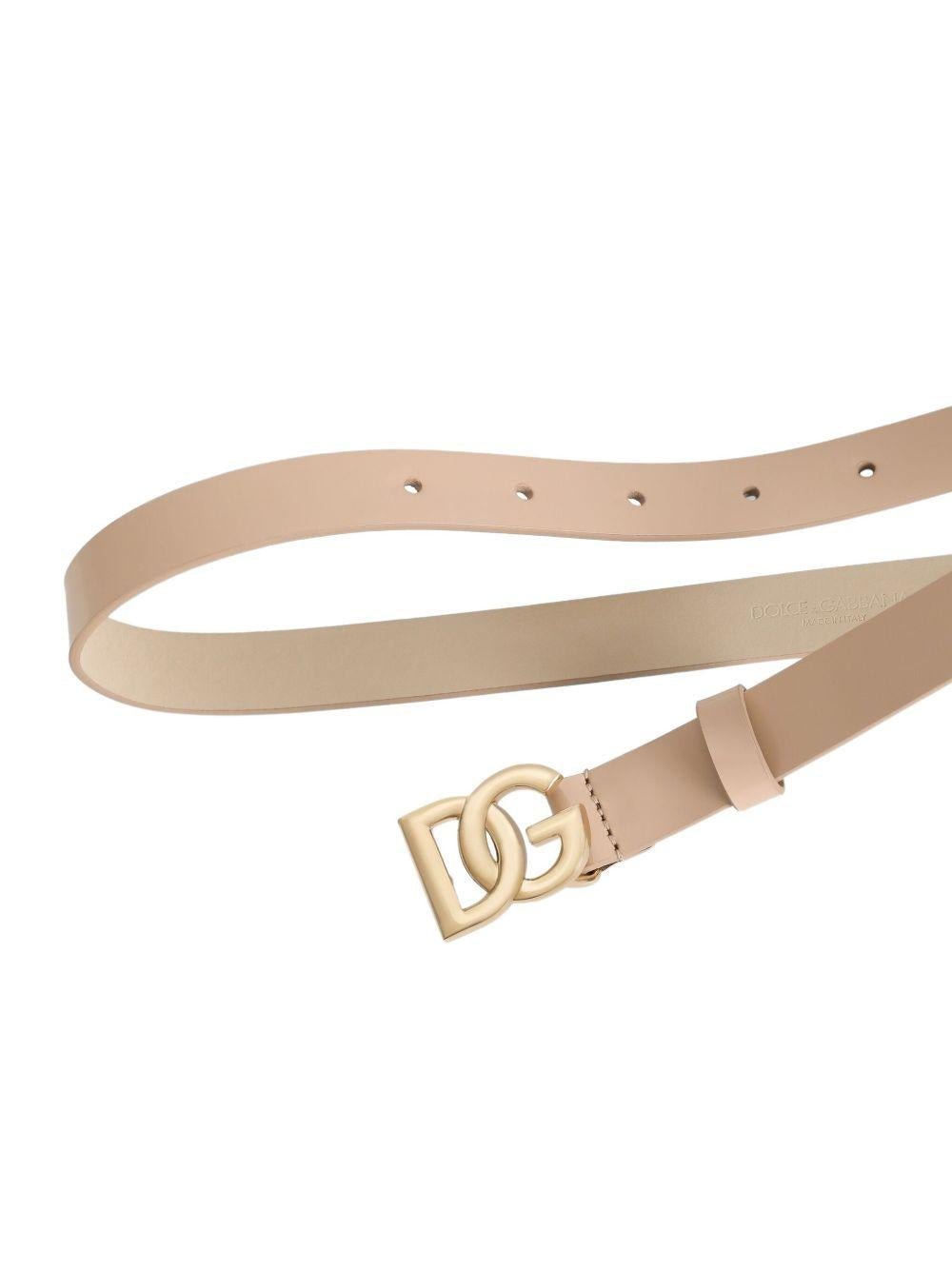 Cintura per bambina Dolce & Gabbana Kids rosa con fibbia con logo color oro - Rubino Kids