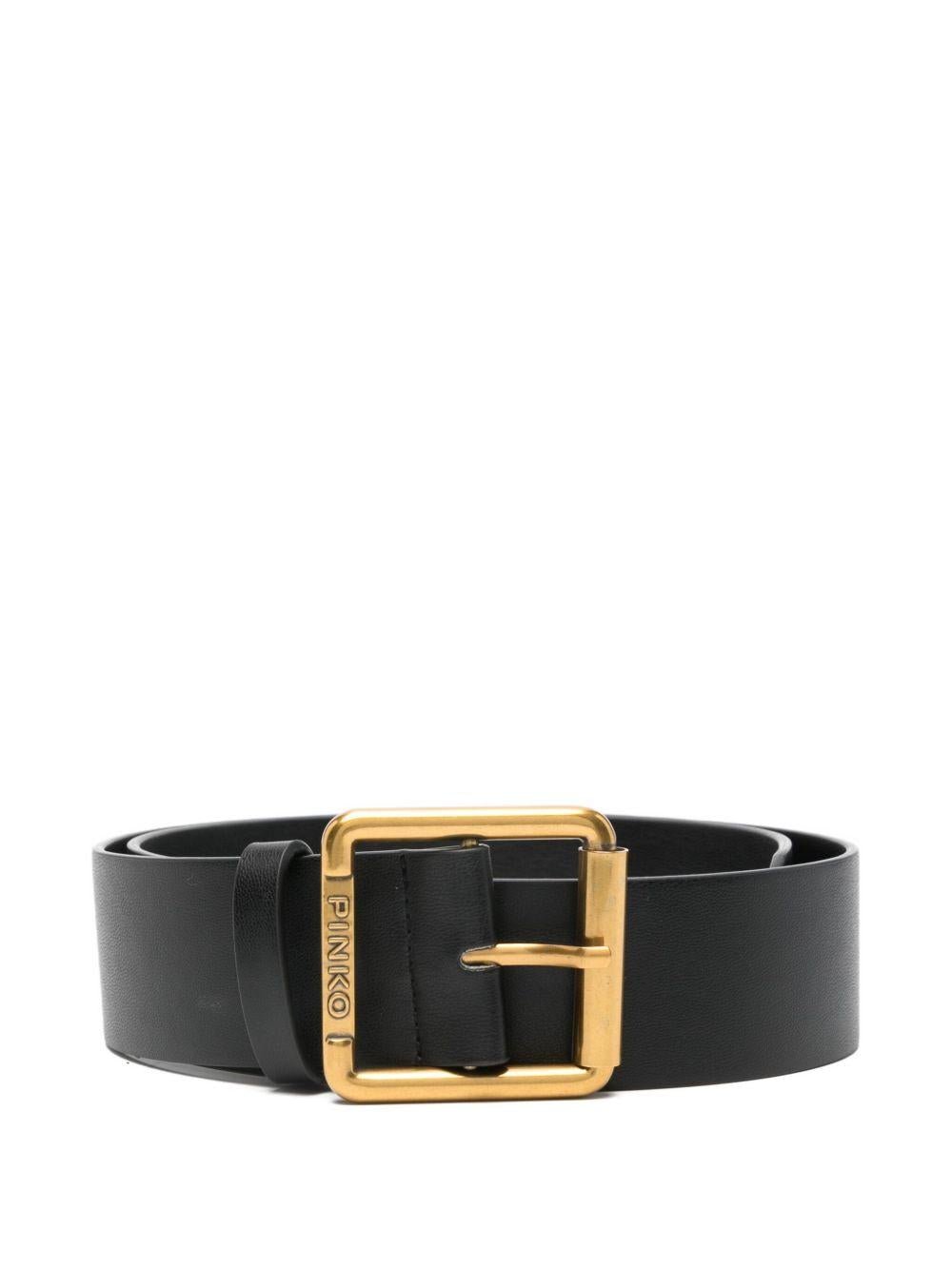 Cintura per bambina Pinko Kids nera con logo inciso - Rubino Kids