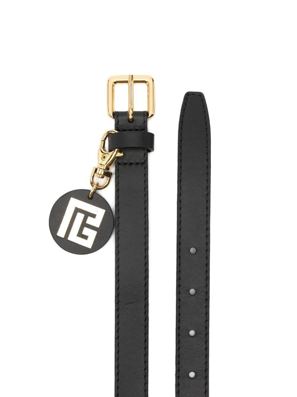 Cintura per bambino Balmain Kids nera con fibbia color oro - Rubino Kids