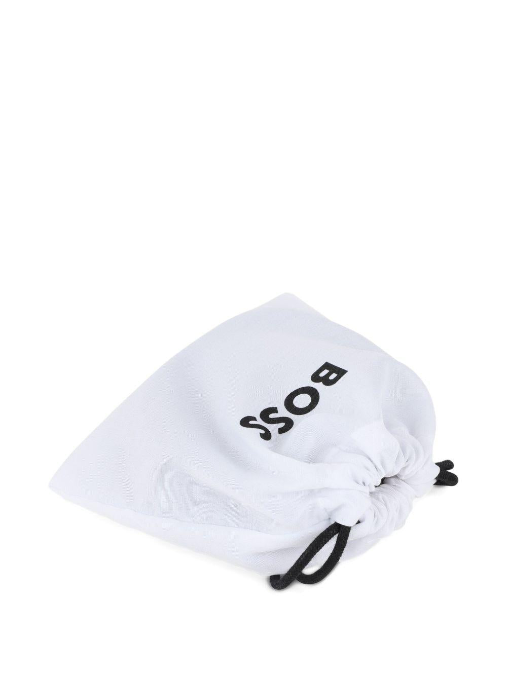 Cintura per bambino BOSS Kids nera con dettaglio con logo goffrato - Rubino Kids