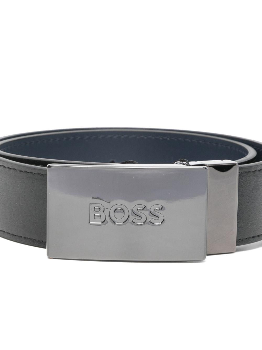 Cintura per bambino Boss Kids nera reversibile - Rubino Kids