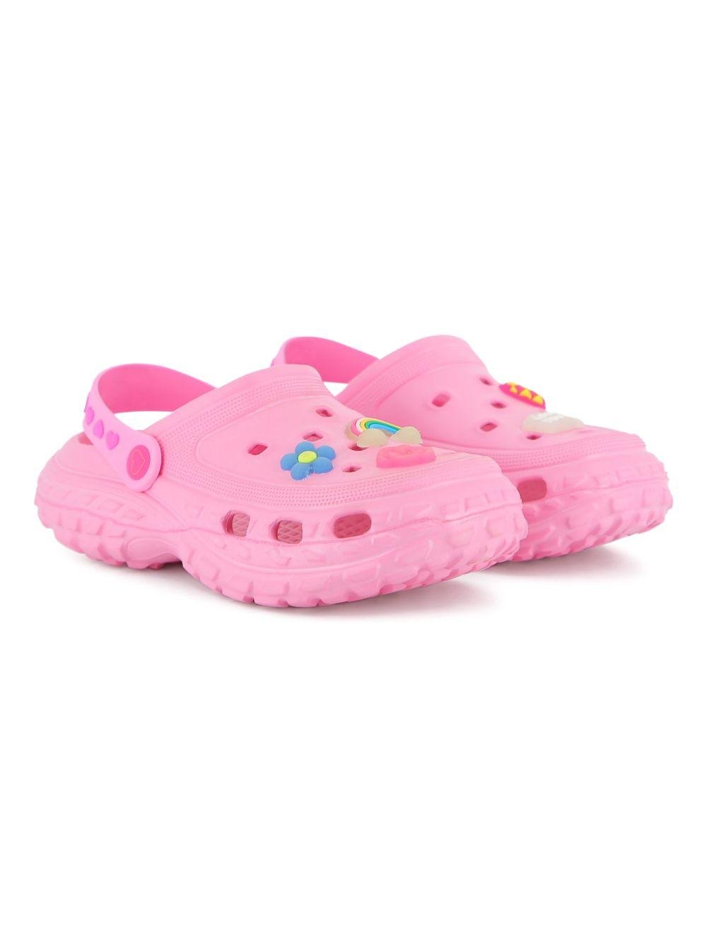 Clogs per bambina Billieblush rosa con applicazione fiori - Rubino Kids