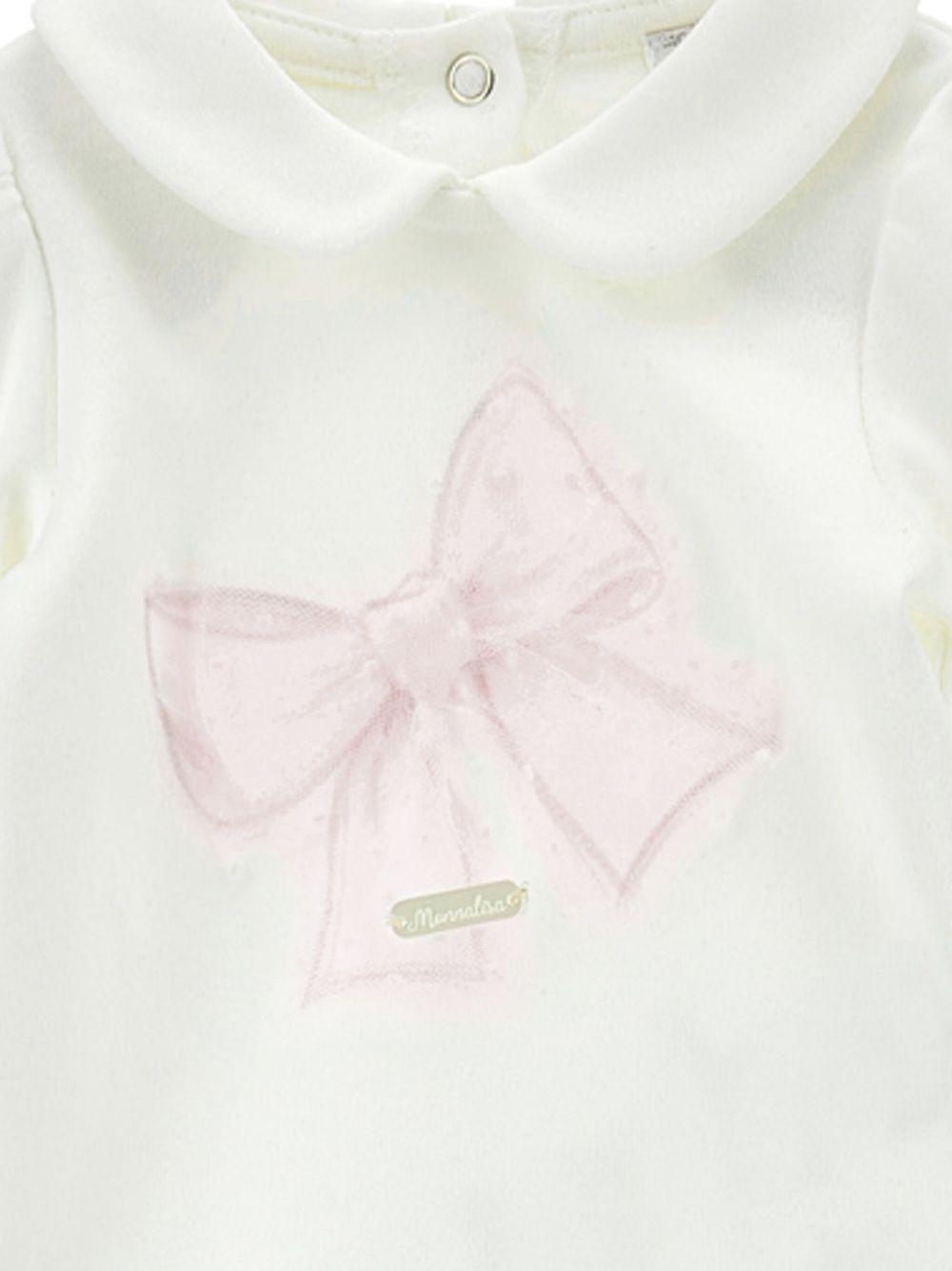 Completo body e gonna per neonata Monnalisa bianco con dettaglio con fiocco - Rubino Kids