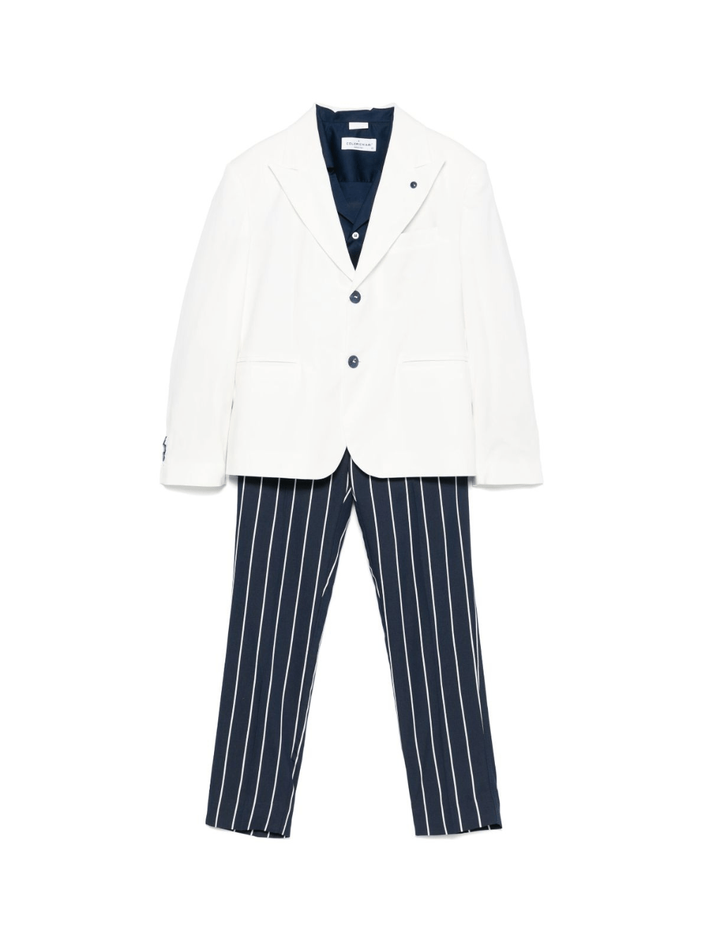 Completo comfort per bambino Colorichiari bianco e blu con chiusura monopetto - Rubino Kids