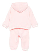 Completo felpa e pantaloni per neonata Moschino Kids rosa con ricamo orsetto - Rubino Kids