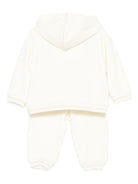 Completo felpa e pantaloni per neonati Moschino Kids bianca con ricamo orsetto - Rubino Kids