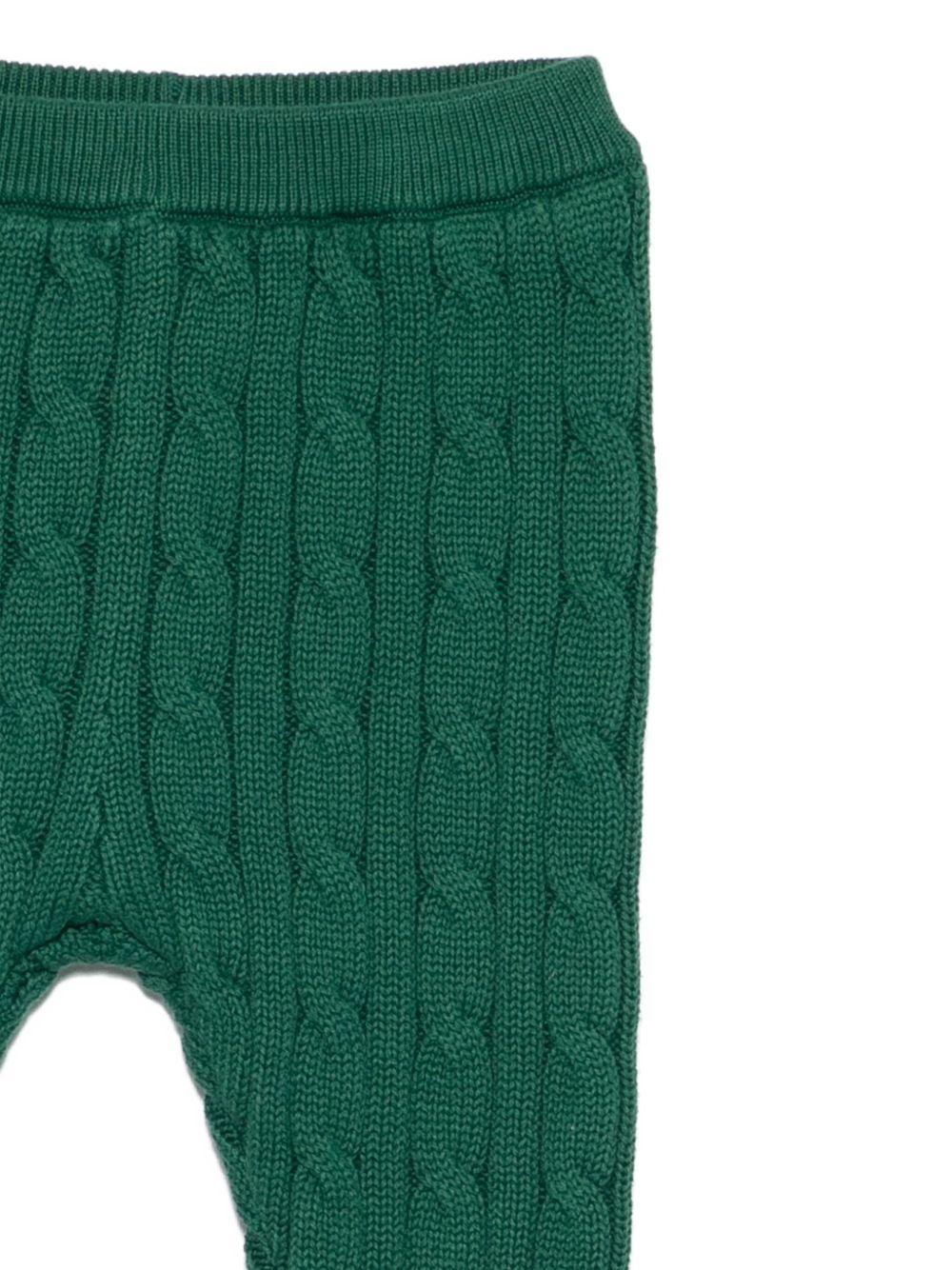 Completo maglione e pantaloni per neonato Polo Ralph Lauren Kids verde con bottoni - Rubino Kids