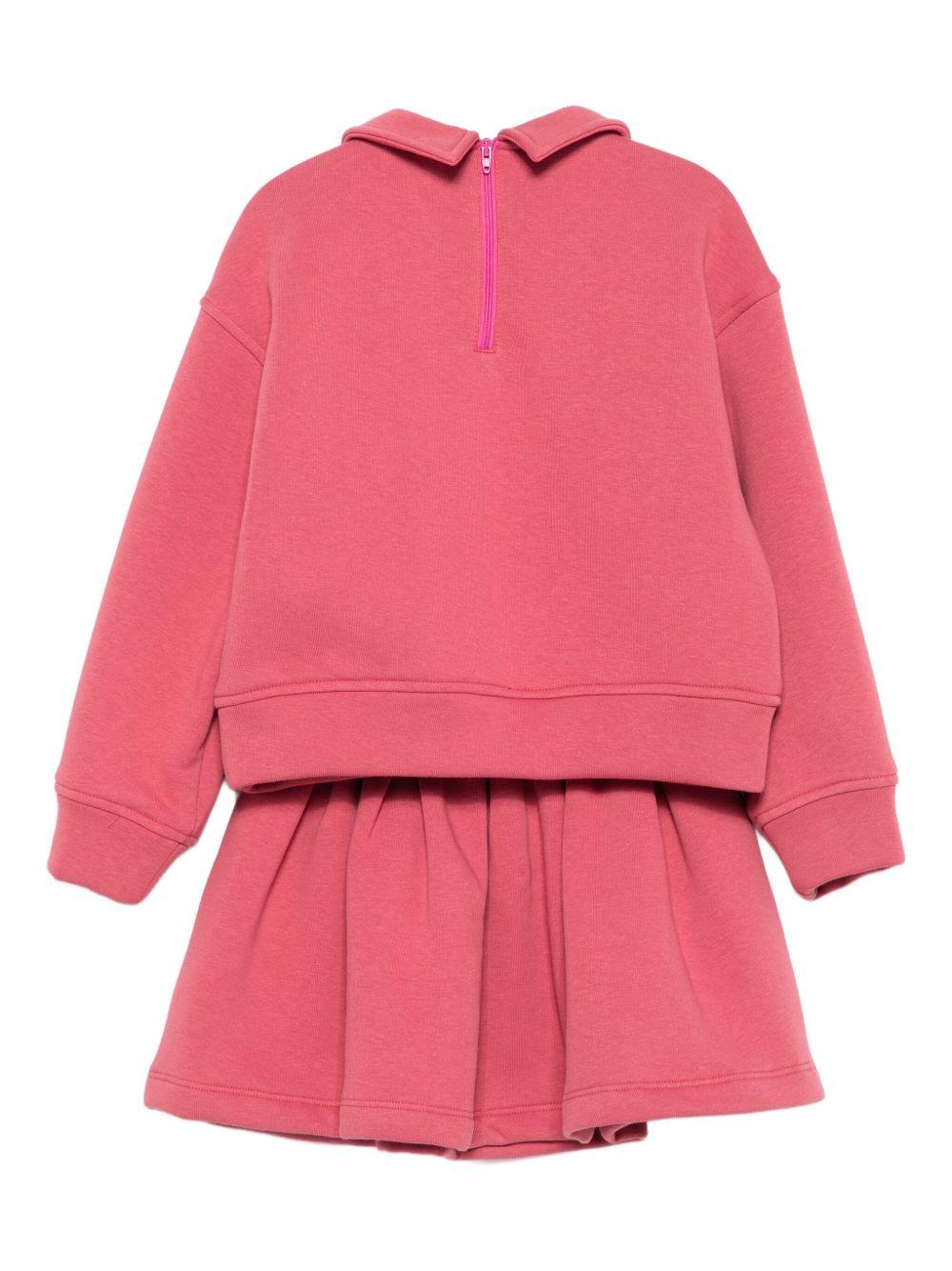 Completo per bambina Il Gufo rosa in misto cotone con elastico in vita - Rubino Kids
