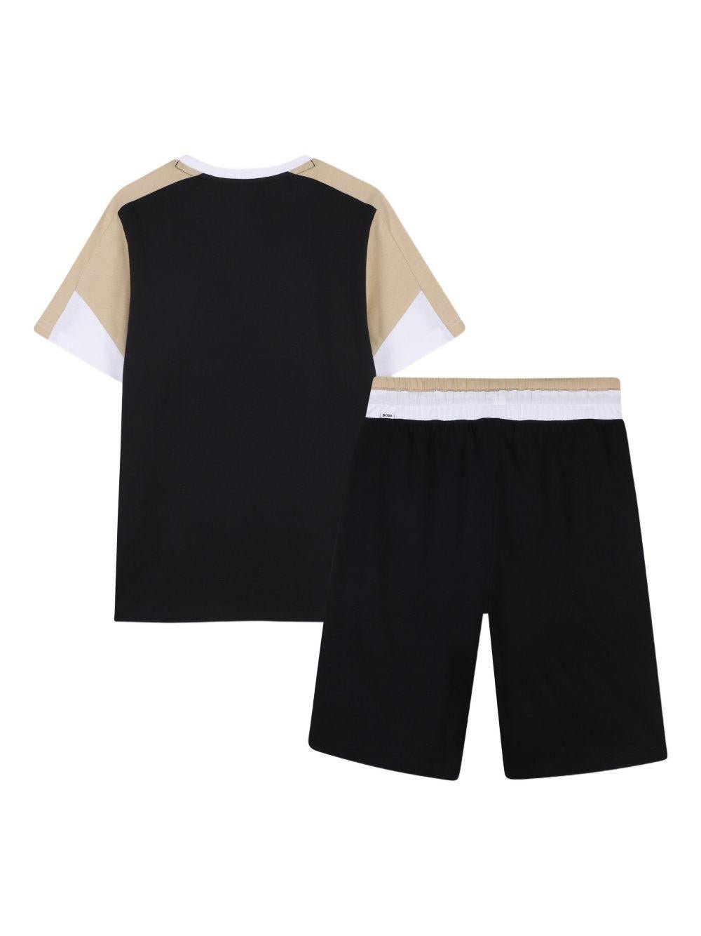 Completo per bambino Boss Kids nero con dettagli a contrasto - Rubino Kids