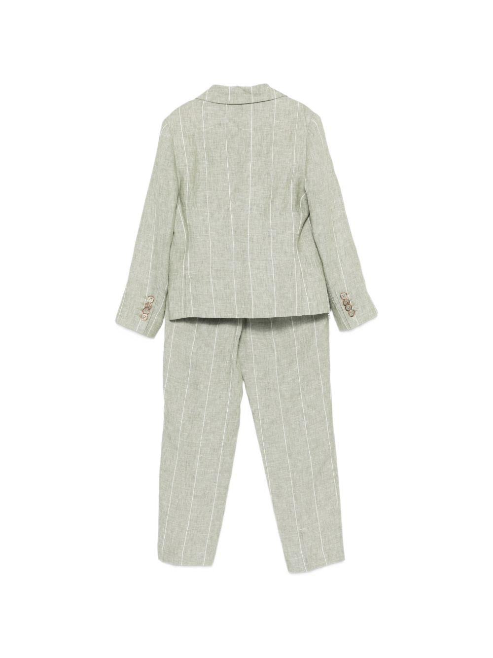 Completo per bambino Colorichiari verde con motivo gessato (5 pezzi) - Rubino Kids