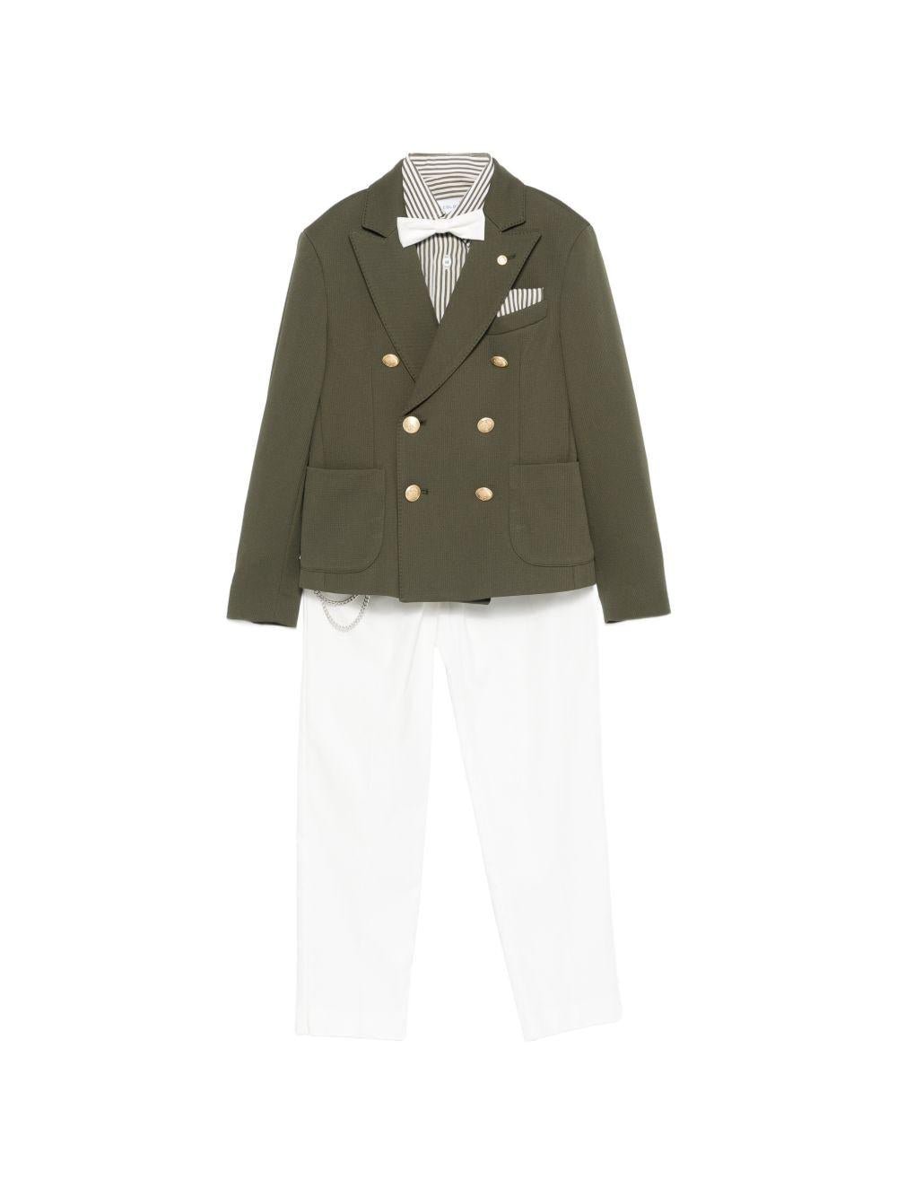 Completo per bambino Colorichiari verde con revers a punta - Rubino Kids