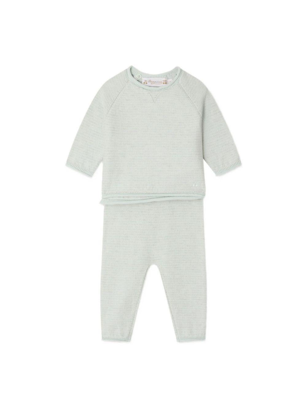 Completo per neonato Bonpoint verde a girocollo - Rubino Kids