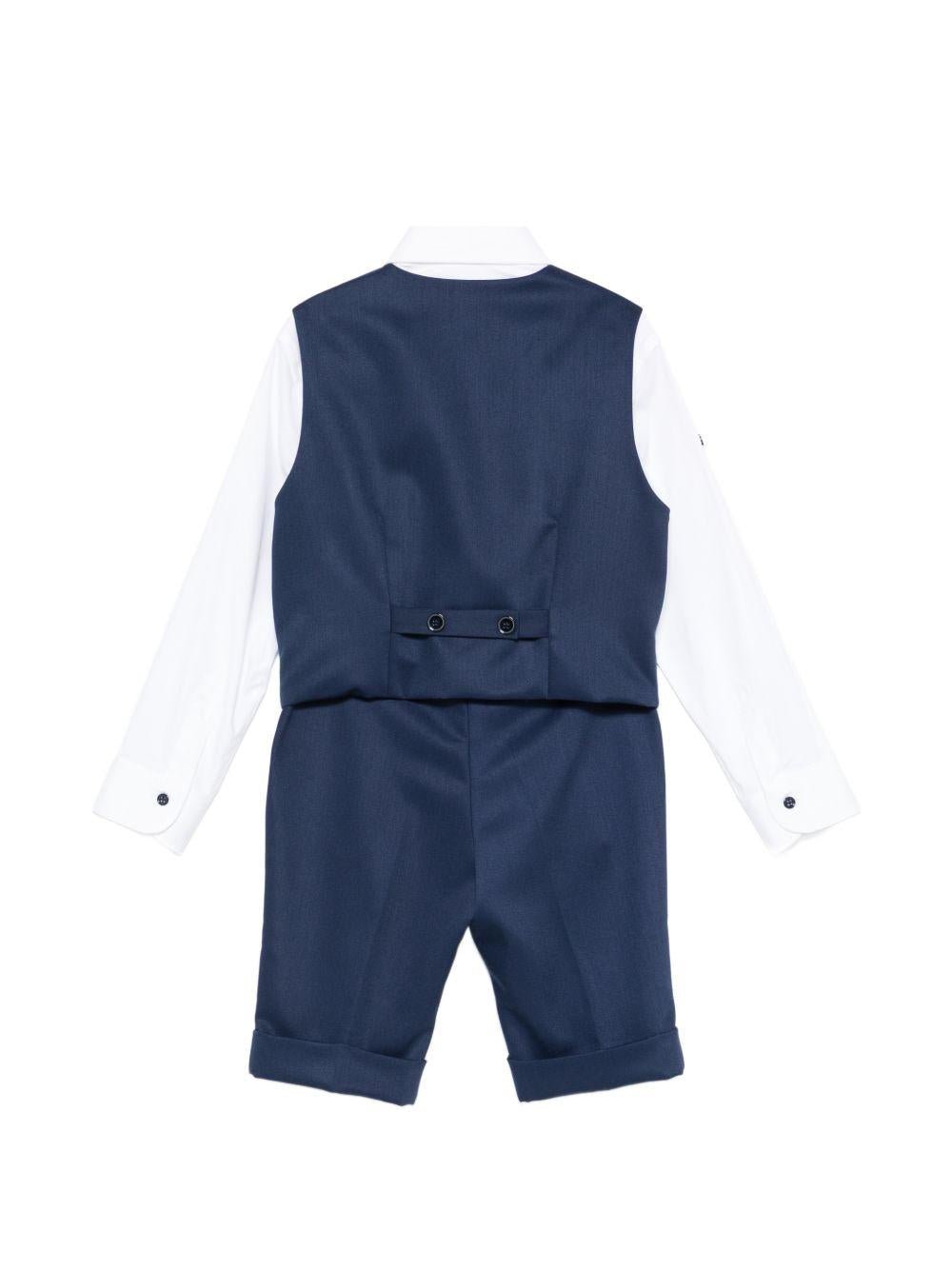 Completo per neonato Colorichiari blu con papillon - Rubino Kids