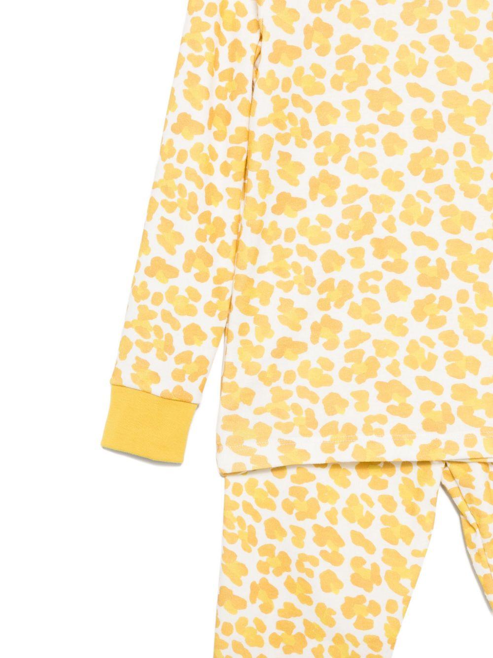 Completo pigiama per bambina Petit Bateau giallo con maschera leopardata - Rubino Kids