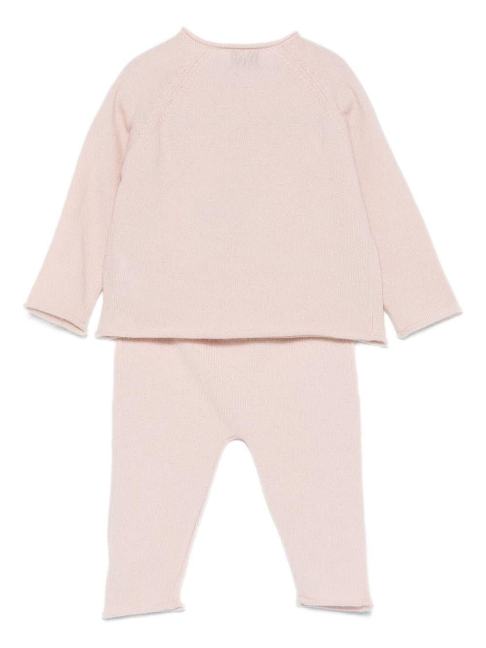 Completo t-shirt e pantaloni per neonati Il Gufo beige con motivo gufo - Rubino Kids